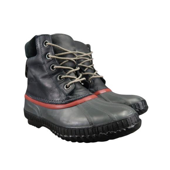 Sorel Boots Men 6 Snow Winter Cheyanne II Leather Rubber Lace Up Waterproof Grey - Picture 1 of 15